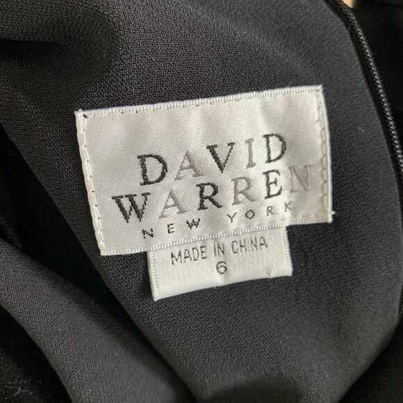 David Warren Formal Vintage Dress 6 Black Maxi Long Sleeve Retro Elegant - Picture 8 of 9